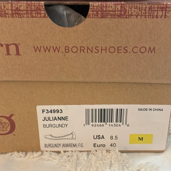 Born Julianne Flat Slip on Shoes Burgundy Size 8.5 M - Picture 4 of 5